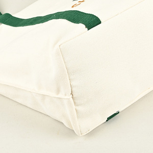 Sac fourre-tout en <span class=keywords><strong>toile</strong></span> vert contrastant avec larges bretelles, grande capacité, poche avant, sac à bandoulière réutilisable pour le shopping - Product Image 6