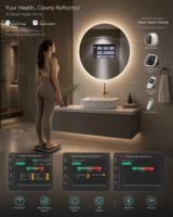Espejo de Baño Redondo con Luz LED Inteligente Integrada y TV, Personalizable para Hoteles, Compatible con Analizador de Piel con IA