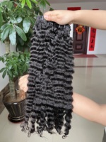 Rambut India Kinky Curly Deep Wave Single Weft untuk Lace, Kualitas Tinggi, Harga Grosir, Ukuran 10-40 inci, Sistem Drop Shipping
