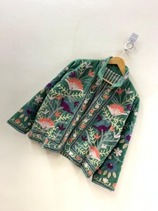 Handmade Velvet Animal Print Cotton Lace Button Vintage Suzani <b>Duster</b> Coat Boho Winter Bomber Jacket OEM Exporter Manufacturer - Product Image 2