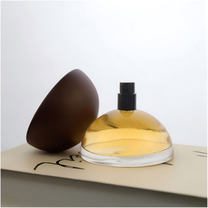 Flacone di Profumo in Vetro Trasparente a Forma di Pupazzo di Neve Semicircolare HF da 30ml 100ml con Pompa Spray Serigrafata e Tappo Grande in Legno per Diffusore a <span class=keywords><strong>Bastoncini</strong></span> - Product Image 3