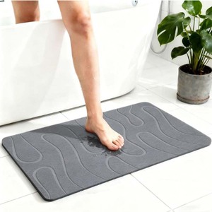 Tapis de bain antidérapant en terre de diatomée <span class=keywords><strong>FIGOO</strong></span> avec support en PVC, sans ventouses, tapis de sécurité pour salle de bain d'hôtel - Product Image 3