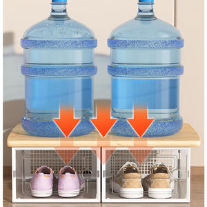 透明プラスチック製靴箱オーガナイザー長方形形状折りたたみ式 & 防塵家庭寮収納卸売り靴ラックキャビネット - Product Image 3