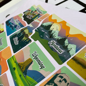 Vente en gros 50 états voyage USA Photo carte décalcomanie autocollants avec illustrations scéniques pour voyage remorque camping-car - Product Image 5