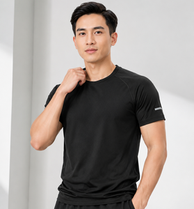 Camiseta Deportiva Personalizada OEM de Manga Corta Raglán para Hombre, Absorbente de Humedad, para Entrenamiento Atlético y Actividades Deportivas - Product Image 1