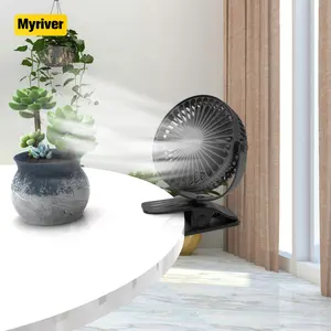 Myriver Oem Portable Automatic Moving Head Storage Usb Rechargeable Desktop Home Floor Folding Battery Mini Fan