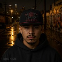 Casquette Trucker 5 Panneaux Vintage Personnalisée avec Broderie, Visière en Mousse et Filet, Style Urbain Chicano Côte Ouest, Vente en Gros