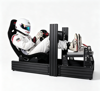 Cockpit complet de simulation de course en aluminium 40160 avec siège 144x584x780CM, simulateur de conduite DIY compatible 20Nm+ pour arcade