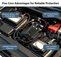 Répulsif à ultrasons contre les martres pour compartiments moteur de voiture, dispositif anti-martres alimenté par 12V avec lumière stroboscopique LED, pour intérieur