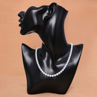 Vente en gros de colliers de perles d'eau douce naturelles rondes, blanches, de qualité AAAA, de 40 cm, 6-7 mm, pour la fabrication de bijoux, colliers et bracelets DIY