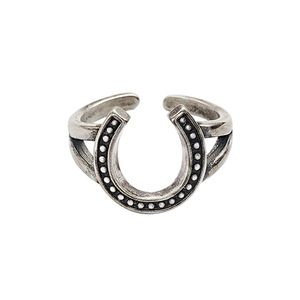 Wholesale - High Quality Minimalist <strong>Wedding</strong> Copper Open Ring <strong>Horseshoe</strong> Designs Unique Silver Plated Western Cowboy Style Unisex - Product Image 6
