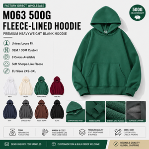 Felpa Pullover con Cappuccio in Pile di Cotone Pesante di Alta Qualità, Tinta Unita, Oversize, Vuota e Personalizzabile, Unisex per <span class=keywords><strong>Uomo</strong></span> e Donna Plus Size - Product Image 2