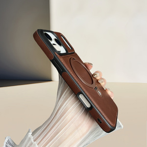 Chargement sans fil Holer Premium Luxury Magnetic Leather Case Cover pour <span class=keywords><strong>iPhone</strong></span> 15 16 <span class=keywords><strong>Pro</strong></span> <span class=keywords><strong>Max</strong></span> 17 Air 17 <span class=keywords><strong>Pro</strong></span> <span class=keywords><strong>Max</strong></span> Case New 2025 - Product Image 2