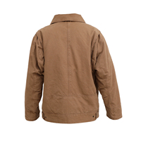 Chaqueta de Trabajo de Invierno Unisex Personalizada de Fábrica, Lona Resistente Marrón, Forro Acolchado de Poliéster Antiviento y Antidesgarro, Oeko-Tex