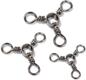 TOPIND Noir Nickel T-Turn Swivels <span class=keywords><strong>Triple</strong></span> Cross Line Swivels 3 Way Fishing Swivel - Product Image 1