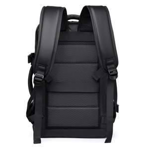High-End Dual-Sided Waterproof Laptop Backpack PU Polyester <b>Bag</b> Zipper Cross-Border Fashion for Men Women's - Product Image 4