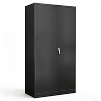 Armoire de classement de bureau moderne en acier noir avec rangement sécurisé pour documents, idéale pour la maison, le bureau, l'école et l'atelier