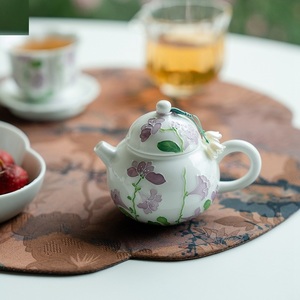 <span class=keywords><strong>Tetera</strong></span> de Porcelana Blanca Pintada a Mano MSH con Diseño de Lirio de los Valles, <span class=keywords><strong>Tetera</strong></span> Fresca y Sencilla - Product Image 4