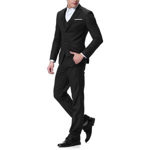 Abiti da Uomo con Risvolto a Punta, <span class=keywords><strong>3</strong></span> Pezzi, Monopetto, Casual, Vestibilità Slim, <span class=keywords><strong>Giacca</strong></span> Tinta Unita, Elegante Abito Formale da Matrimonio - Product Image 1