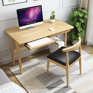 Escritorio de Computadora Moderno de Madera Sólida, 3 Estilos: Nogal, Blanco, Burlywood, Mesa de Estudio - Product Image 3