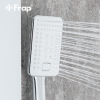 Système de panneaux de douche thermostatiques blancs de luxe FRAP Pommeau de douche à effet pluie Colonne de douche cascade pour salle de bain