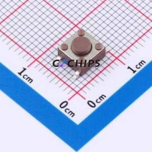 TSB06321-040D332DH-R1000 Tactile Switch SMD-4P,6.1x6.1mm Switch Single Pole Single Throw Round Button 1.8N 6.1mm - Product Image 1