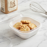 Boîte d'emballage alimentaire carrée en PET transparent de qualité alimentaire jetable avec couvercle pour boulangerie, pain, dessert