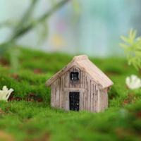 Ornement de micro-paysage, maison d'arbre style dessin animé, motif grain de bois, assemblage DIY, miniature en résine à décorer