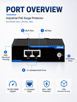 Parafoudre industriel PoE Hi-Net 10/100/1000M 6kV/10kV sur rail DIN RJ45 pour appareils réseau