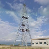 Tour de télécommunications de 40 m à 4 poteaux tubulaires avec peinture aéronautique, mât en acier galvanisé à chaud, prix direct usine