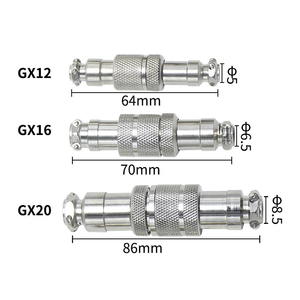 מחבר תעופה עגול M16 M12-5 GX-16 ללוח, זכר ונקבה, למערכת חשמל סולארית, IP67 מצופה זהב - Product Image 2