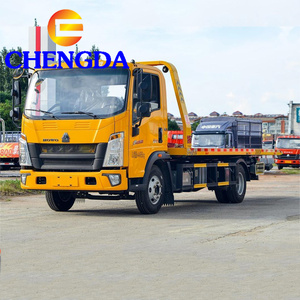 China Nuevo Usado 4*2 4*4 5ton 10ton Howo Flatbed Wrecker Camión de remolque Road Car Tow Truck para la venta - Product Image 2