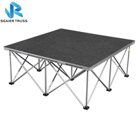 Scènes portables légères, plateforme de scène pliable avec jupes noires pour défilé de mode