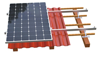 Support de montage de panneau solaire en aluminium pour toit en tuiles vitrées PV pour système de montage solaire