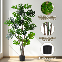 Grandes plantes artificielles modernes Monstera, herbe réaliste en soie et plastique, pour décoration intérieure et extérieure, hôtels, bureaux, aménagement paysager UV