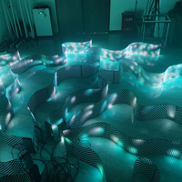 Écran LED flexible avec contrôleur intégré, pas de pixel P15, DMX512, Art-Net, double contrôle, écran LED couleur pleine pour spectacle sur scène