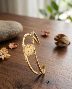 DIVYORO Geometric Minimalist Gold Plated Kada for <b>Men</b> Contemporary Designer Bracelet Elegant Gold Finish Fashion Jewelry Office - Product Image 2