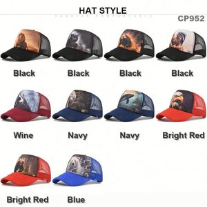 Casquettes de baseball style punk en gros, avec impression en relief, formelles, 5 panneaux, couronne haute, dos en maille, casquettes trucker en mousse courantes - Product Image 1