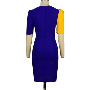 Abito Bodycon da Donna Personalizzato Blu Reale con Nappe Gialle Tinta Unita per Feste Sigma Gamma Rho Lettere Greche Sorority - Product Image 4