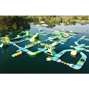 Parque acuático inflable Parque infantil Parque de atracciones comercial Estilo oceánico Parque acuático flotante inflable