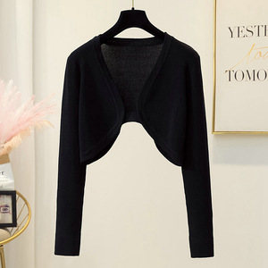 Fitspi Women French Style Knit Cardigan Short Cropped <strong>Bolero</strong> <strong>Shrug</strong> Summer Sun Protection Thin Knitted Shawl Top <strong>for</strong> Slip <strong>Dress</strong> - Product Image 4