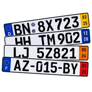 Plaque d'immatriculation européenne personnalisée en gros, plaques d'immatriculation allemandes en aluminium gaufré avec impression de logo - Product Image 1