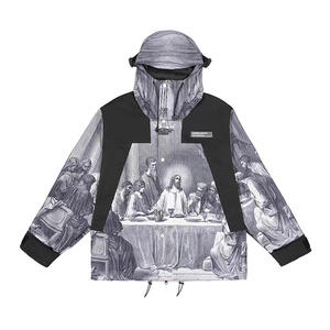 سترة واقية من الرياح عالية الجودة من DiZNEW بتصميم عصري مطبوع بالكامل مع رقعات من البلاستيك - Product Image 1