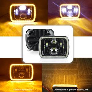 Liwiny 7Inch Vierkante Led Koplamp Wit Geel Drl Angel Eye Hi/<span class=keywords><strong>Lo</strong></span> Beam Voor Auto Truck Koplamp - Product Image 2