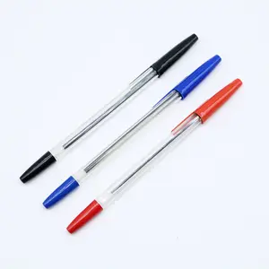 Лидер продаж, супердешевая пластиковая шариковая ручка 0,7 мм с прозрачным корпусом, черная, красная, синяя, зеленая