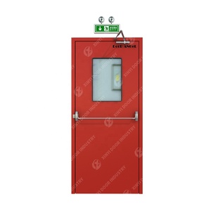 Khung Màu Đỏ <span class=keywords><strong>Tempered</strong></span> <span class=keywords><strong>Glass</strong></span> <span class=keywords><strong>Fire</strong></span> Rated <span class=keywords><strong>Door</strong></span> Với <span class=keywords><strong>Exit</strong></span> Push Bar - Product Image 4