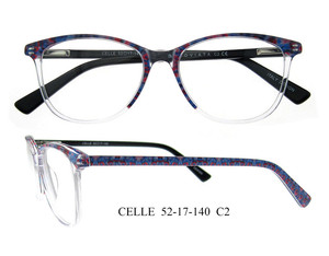 Gafas de Acetato con Patrón Retro de Moda para Mujer, Monturas Ópticas Transparentes - Product Image 3