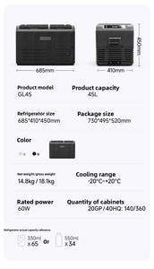 <span class=keywords><strong>Mini</strong></span> réfrigérateur portable 12V, refroidisseur à compresseur, double porte, double zone de contrôle, <span class=keywords><strong>pour</strong></span> voiture, camionnette, camping et applications domestiques - Product Image 4