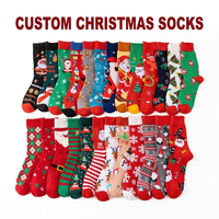 Chaussettes de Noël de haute qualité, chaussettes de sport tricotées, chaussettes d'hiver pour femmes, chaussettes Père Noël et bonhomme de neige pour cadeau de Noël