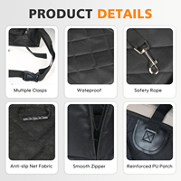 Housse de siège avant de voiture pour chien en tissu Oxford noir, imperméable, anti-rayures, doublure en coton perlé de 5 mm, pliable, coussin de siège copilote pour animaux de compagnie
